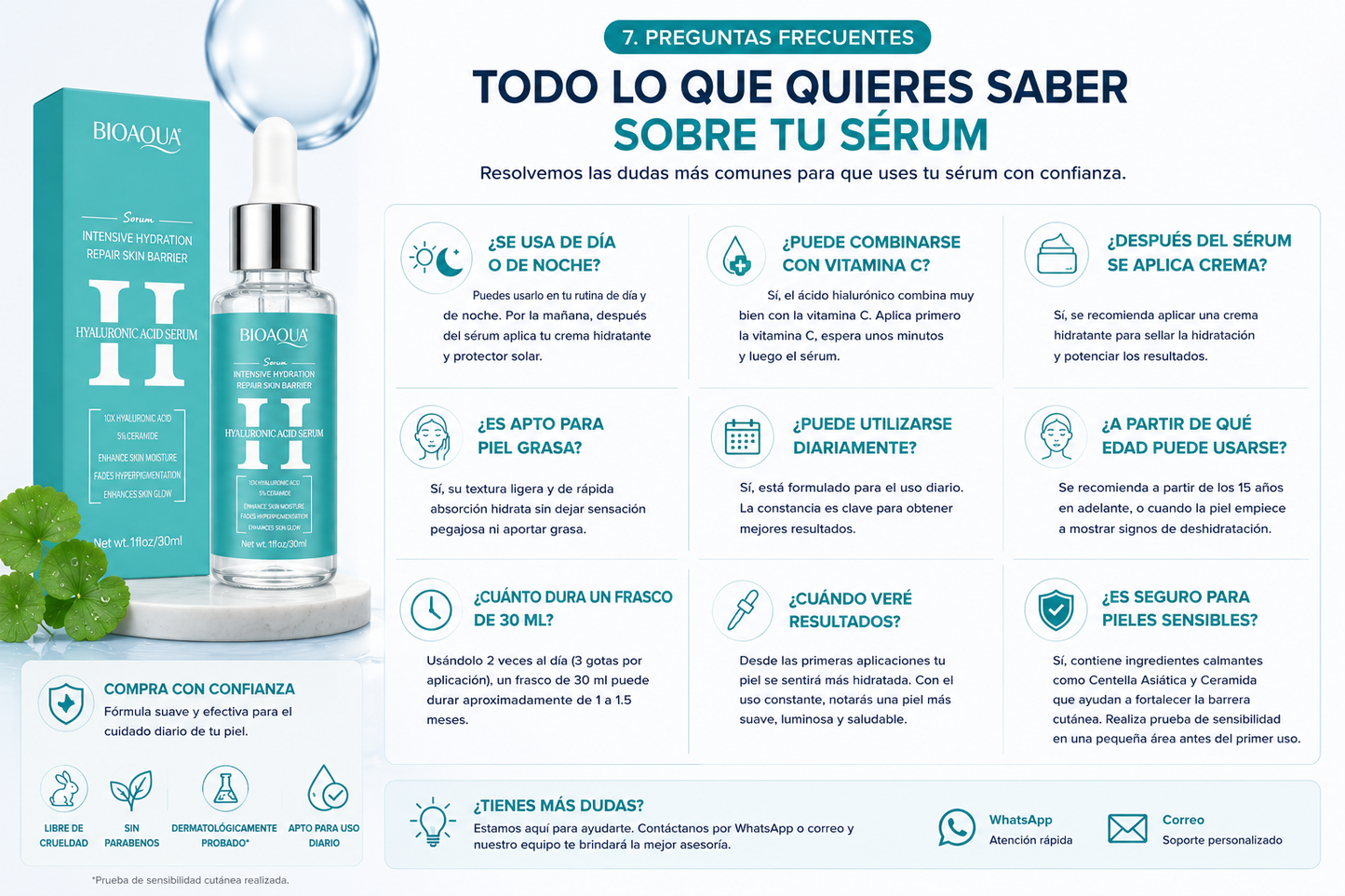 Sérum Facial con Ácido Hialurónico