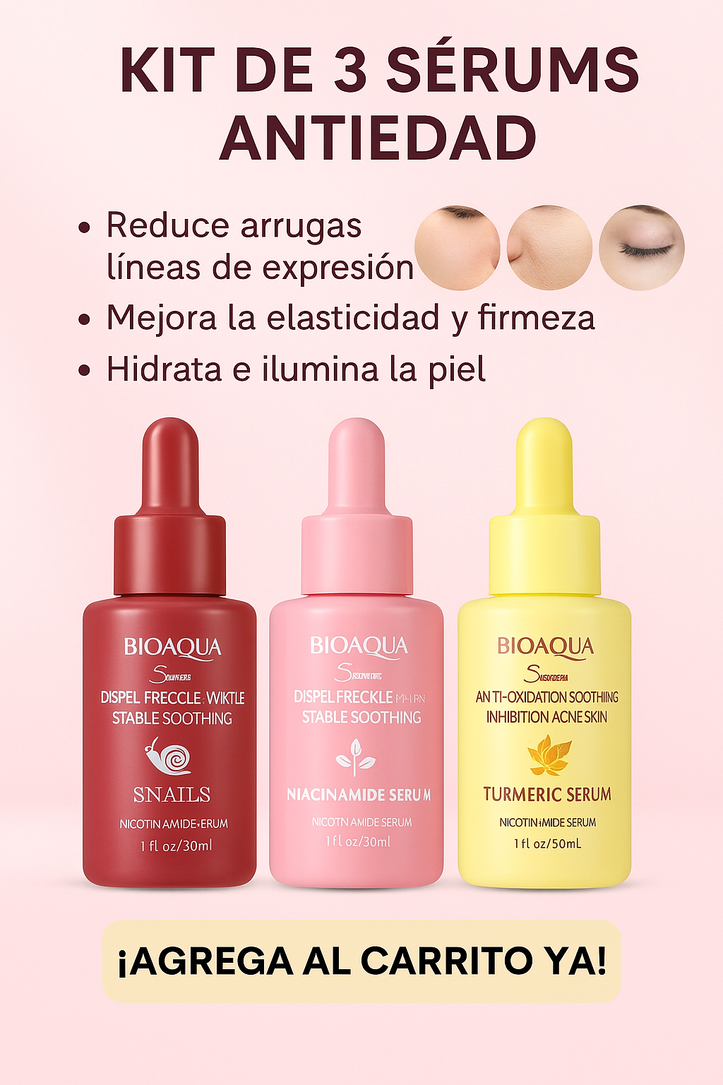 Kit 3 Serum Antiedad Hidratante